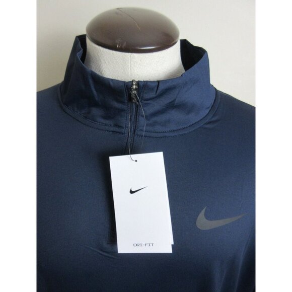 Nike Pro DRI-FIT Men's 1/4 zip Hyper Dry Training Top Obsidian Blue Size 2XL NWT - Picture 4 of 5